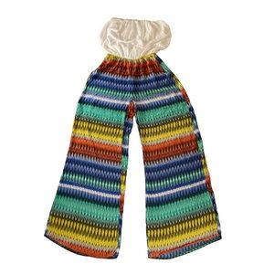 POETRY Boho Multicolor Strapless Jumpsuit Size S